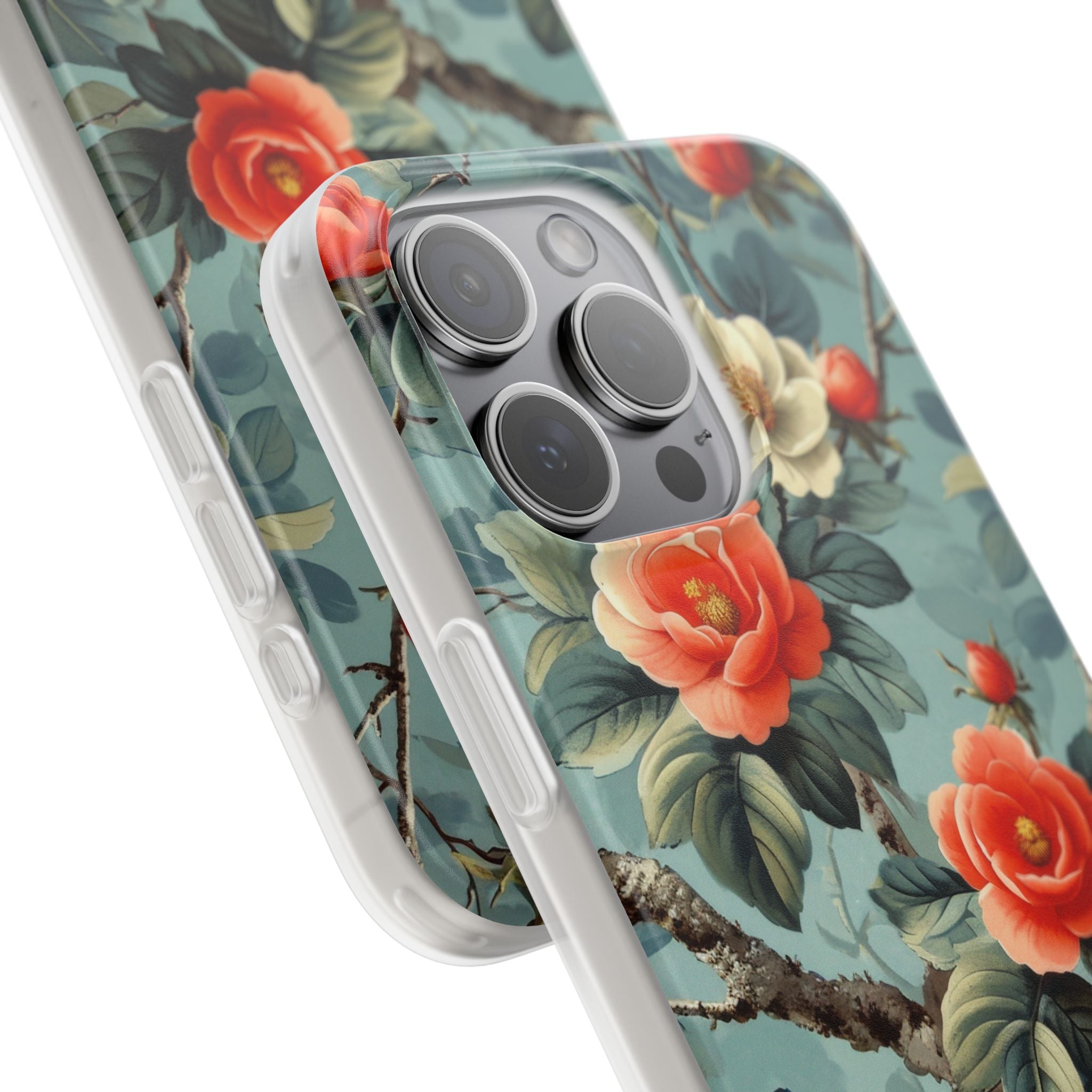 Coral Bloom iPhone 15 Pro Max Cover - Blød