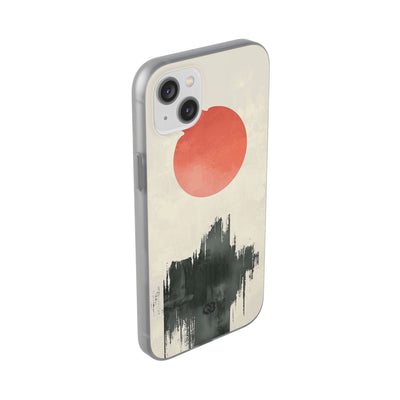 Crimson Sun Strokes · Soft Phone Case for iPhone