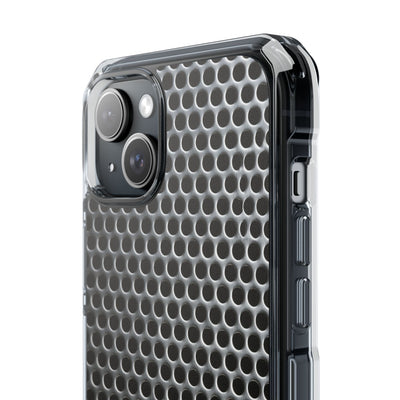 Silver Impact MagSafe Phone Case for iPhone - Brutalist Steel Mesh