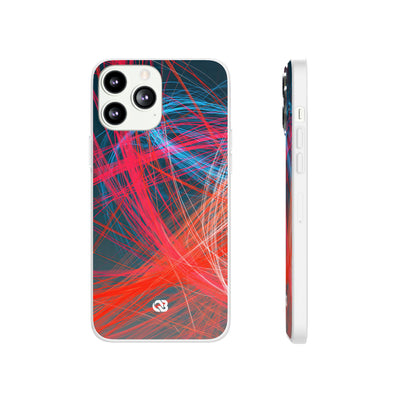 Neon Fiber Stream · Lite Phone Case for iPhone ·  Red