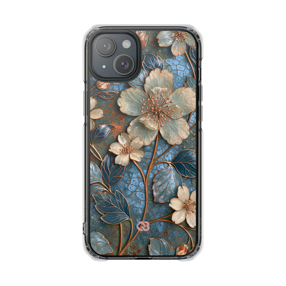 Gilded Blossom Reverie · Clear Impact Magnetic Phone Case for iPhone · Teal