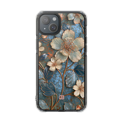 Gilded Blossom Reverie · Clear Impact Magnetic Phone Case for iPhone · Teal