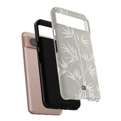 Beige Tough Phone Case for Google Pixel - Sandstone Bamboo Stalks
