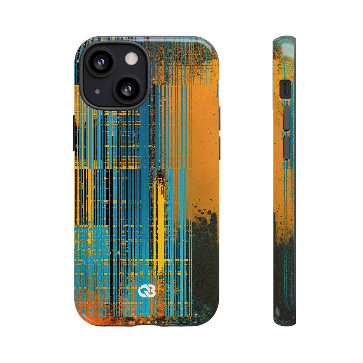 Cyber Glitch Stream · Tough Phone Case for iPhone · Teal