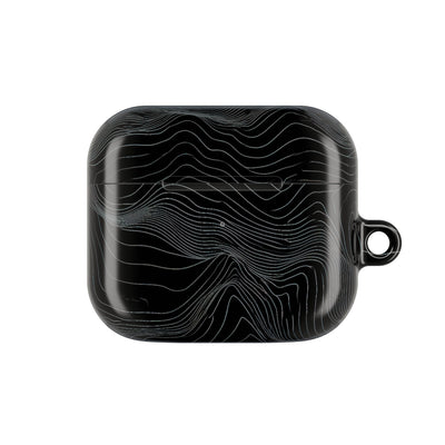 Obsidian Contour Elevation · Hard Case for AirPods & AirPods Pro · Black
