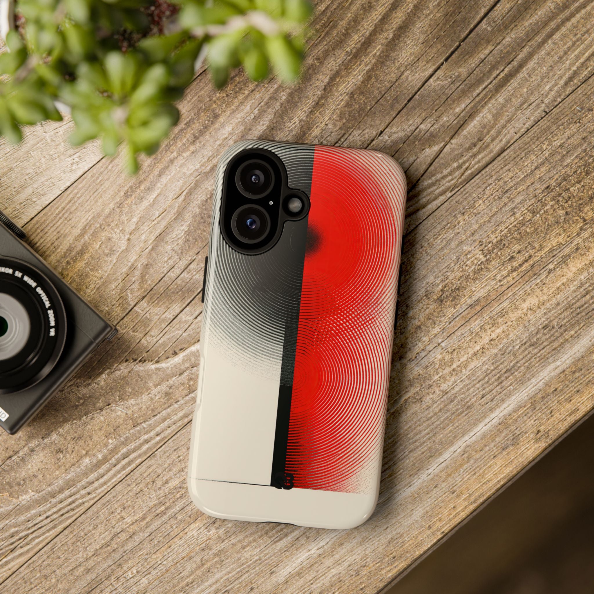Red Tough Phone Case for iPhone - Split Signal Red