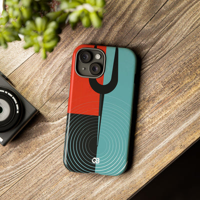 Teal Tough Phone Case for iPhone - Sonic Static Split