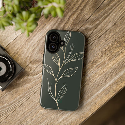 Green Tough Phone Case for iPhone - Deep Moss Willow
