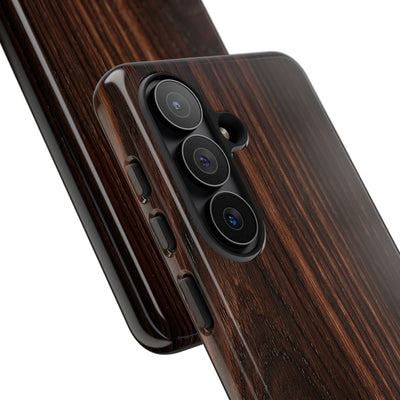 Brown Tough Phone Case for Samsung - Burnished Mahogany Grain