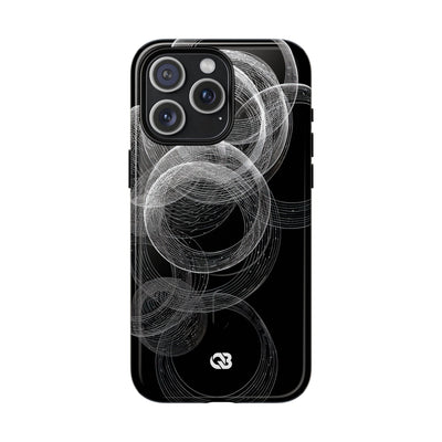 Black Tough 2.0 Magsafe Phone Case for iPhone - Kinetic Wireframe Orbit