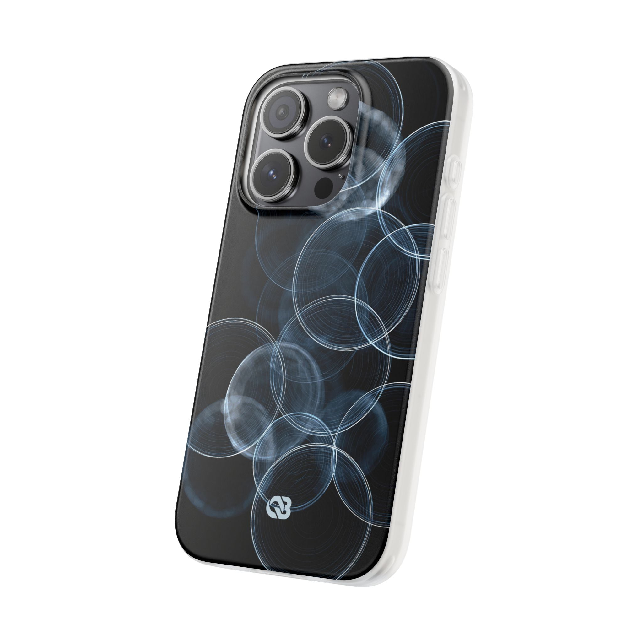 Blue Lite Phone Case for iPhone - Cyan Pulse Ripple