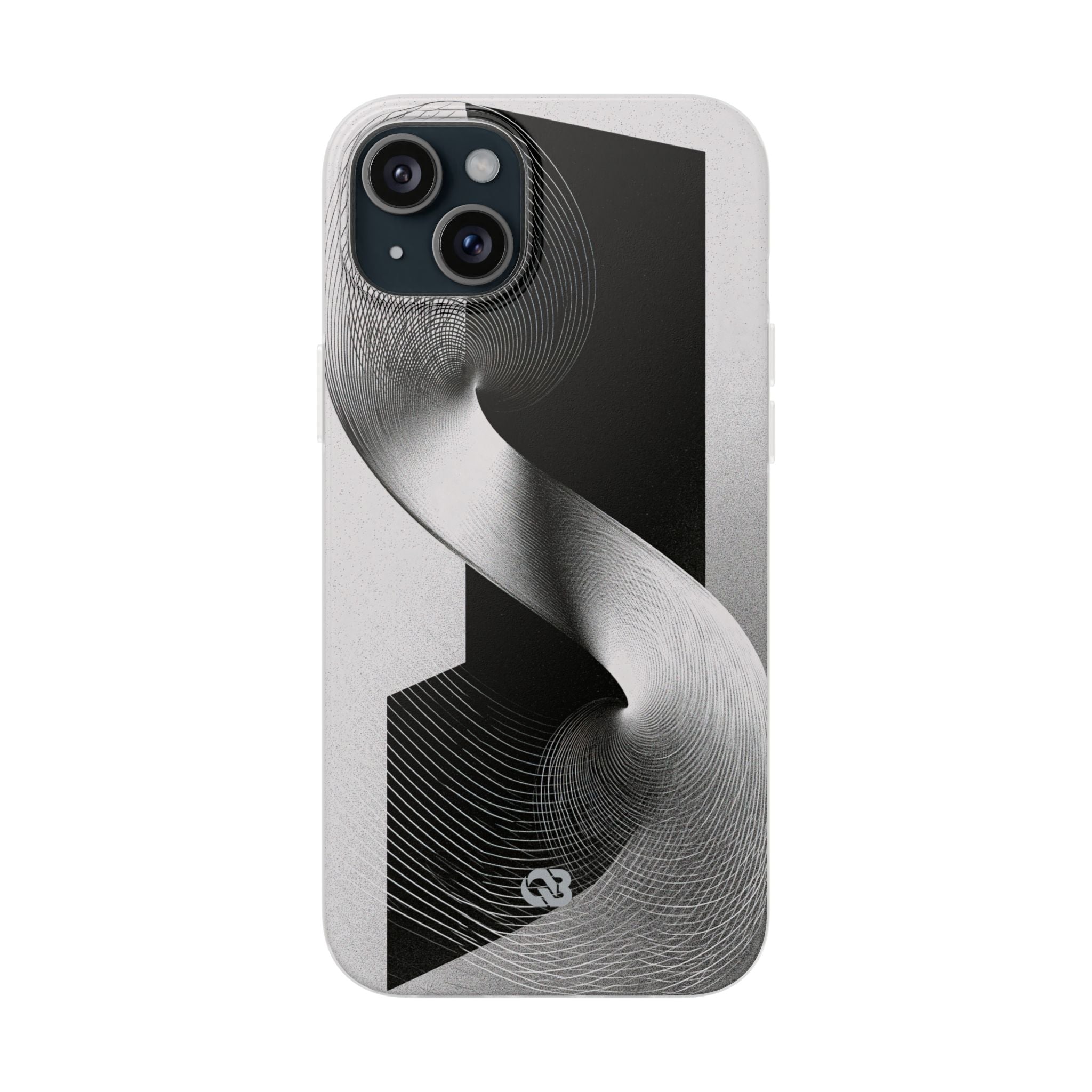 Grey Lite Phone Case for iPhone - Obsidian Moiré Wave