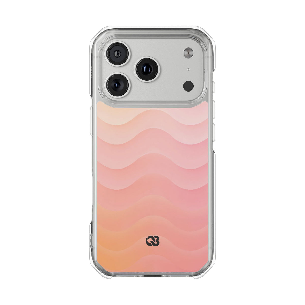 Blush Horizon Waves · Clear Impact Magnetic Phone Case for iPhone · Pink