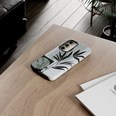 Grey Tough Phone Case for Samsung - Sage Bamboo Noir