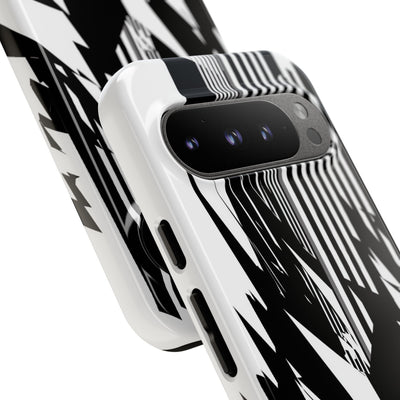 White Tough Phone Case for Google Pixel - Shattered Vector Spire