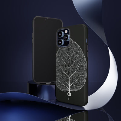 Monochrome Leaf Skeleton · Tough Phone Case for iPhone · Black