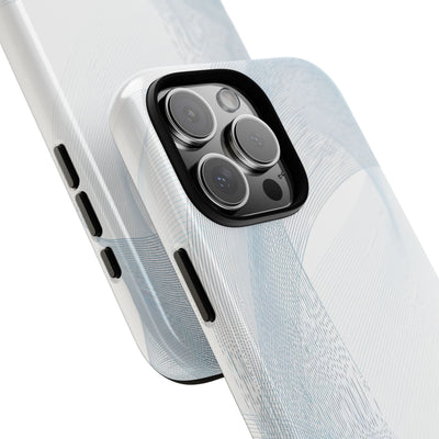 White Tough Phone Case for iPhone - Arctic Line Current
