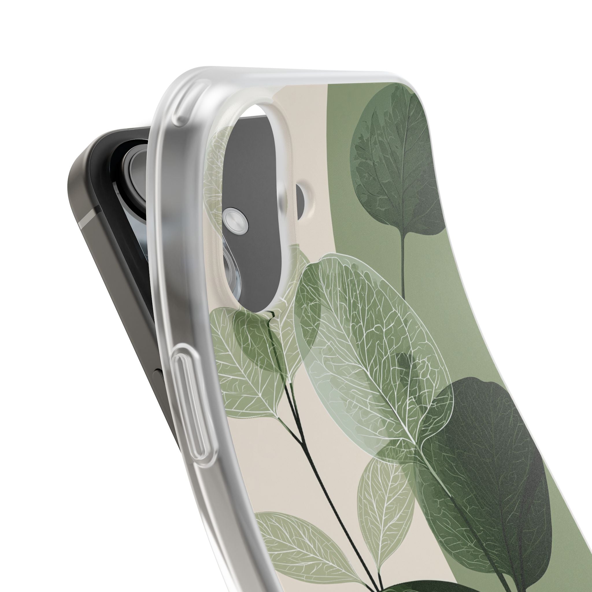 Green Lite Phone Case for iPhone - Sage Leaf Skeletals
