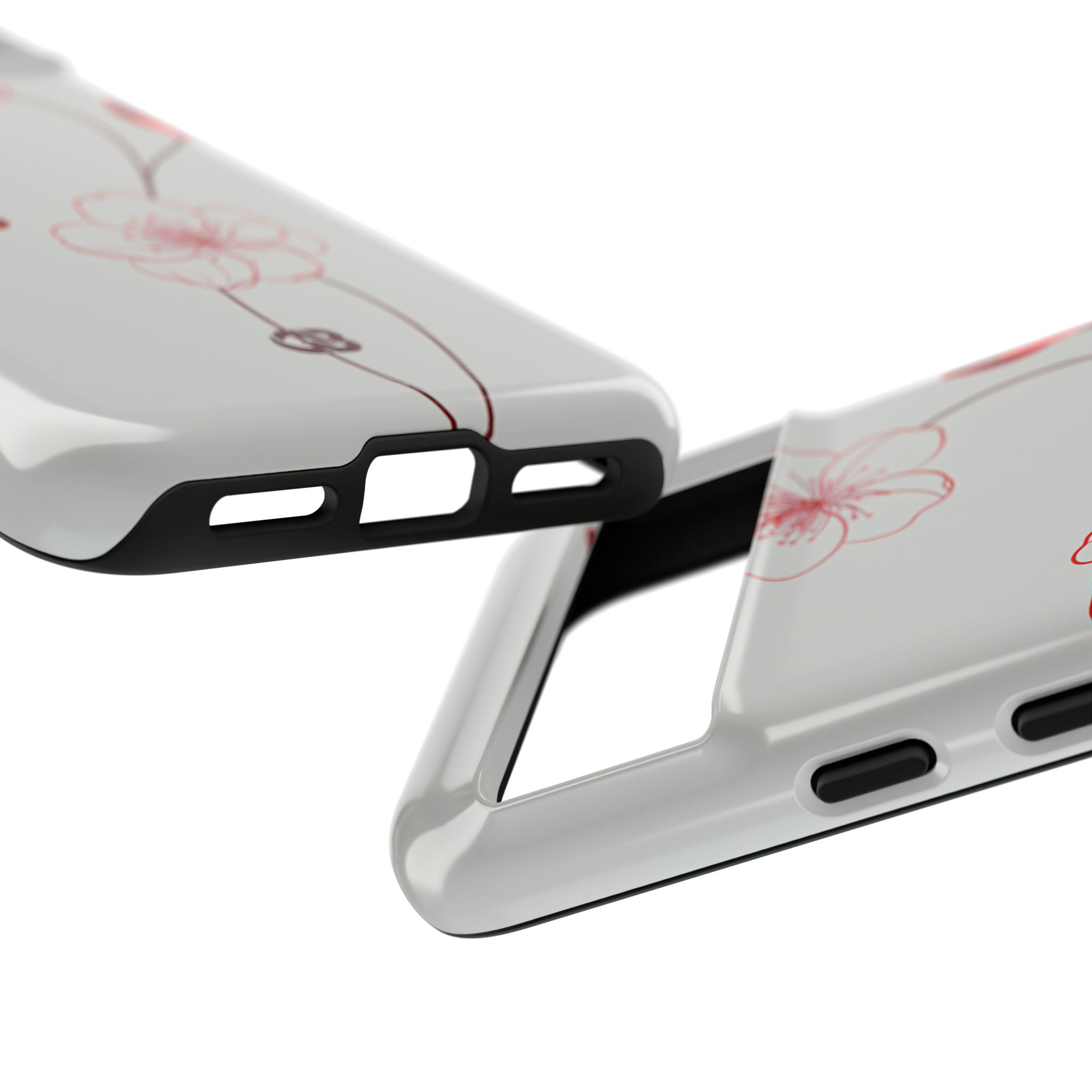 Red Tough Phone Case for Google Pixel - Kyoto Ember Bloom