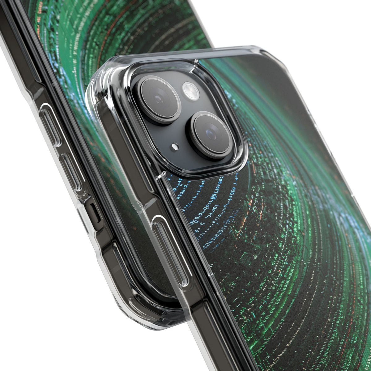 Orbital Data Stream · Clear Impact Magnetic Phone Case for iPhone · Green