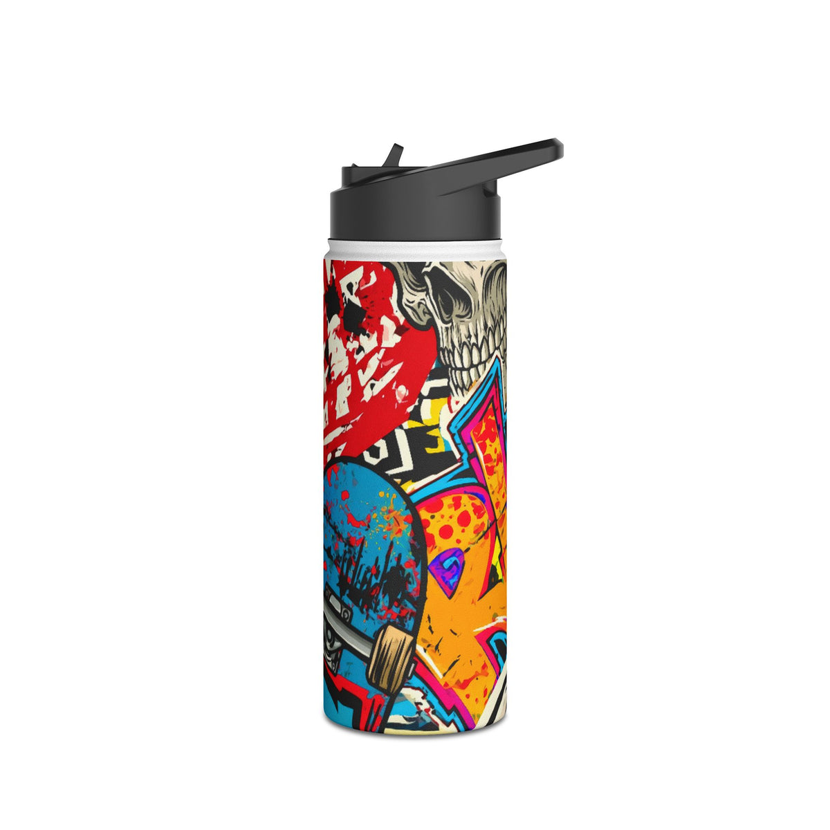 Skate Skull Riot · Insulated Water Bottle · Red