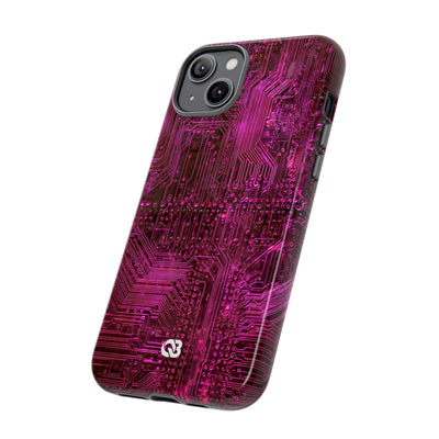 Magenta Circuit Trace · Tough Phone Case for iPhone · Pink