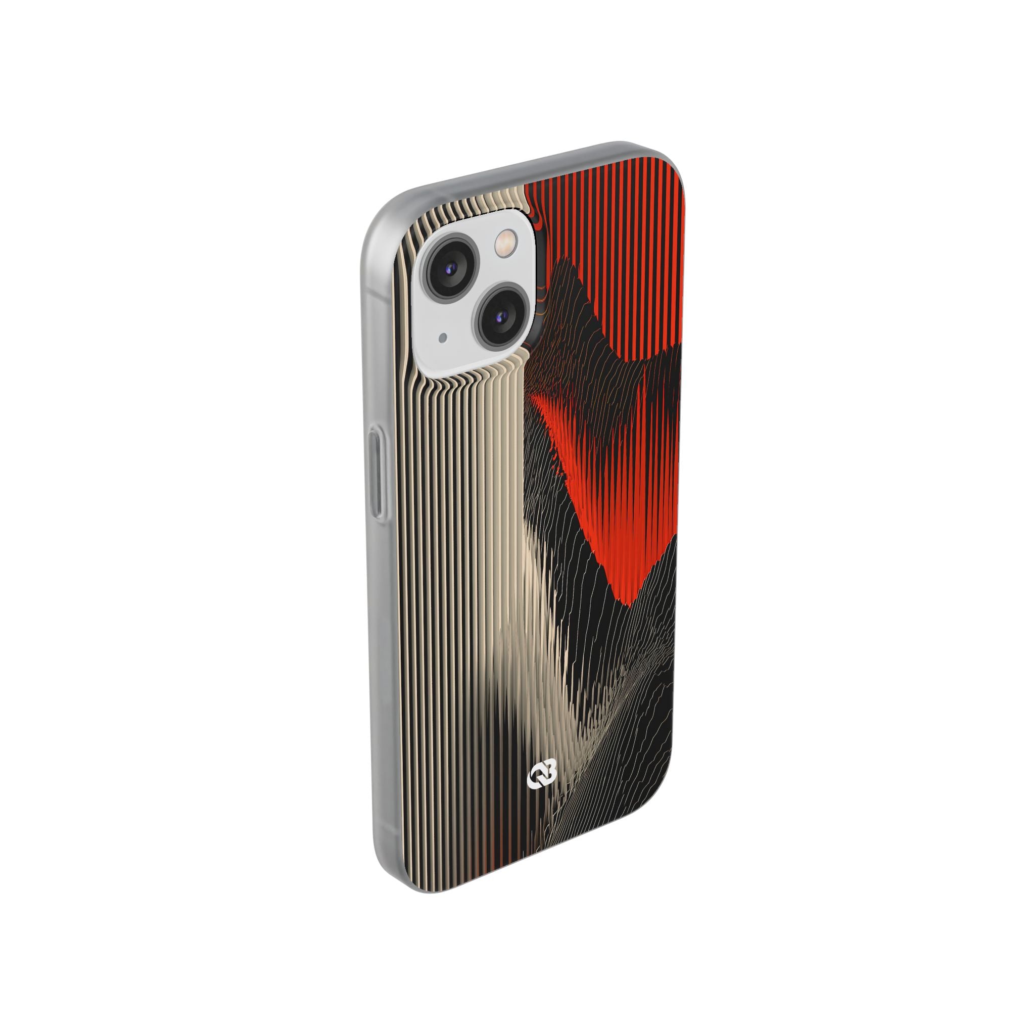 Red Lite Phone Case for iPhone - Crimson Pulse Topo
