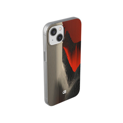Red Lite Phone Case for iPhone - Crimson Pulse Topo