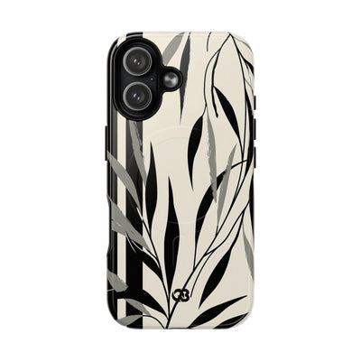 Beige Tough 2.0 Magsafe Phone Case for iPhone - Soot Leaf Sketch