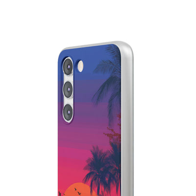 Neon Horizon Palms · Soft Handyhülle für Samsung