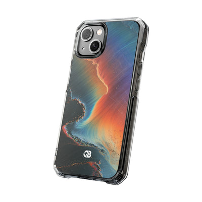 Prismatic Aura Shift · Clear Impact Magnetic Phone Case for iPhone · Blue
