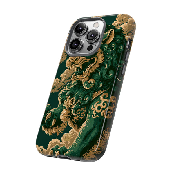 Imperial Guardian Lion · Tough Phone Case for iPhone · Green