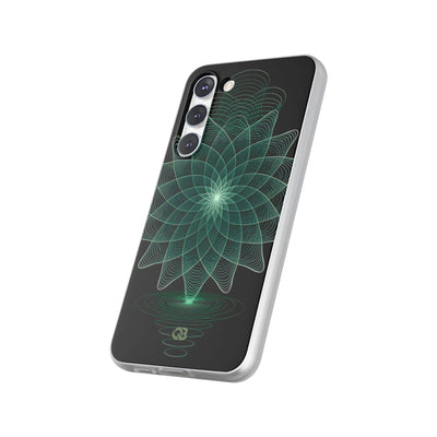 Green Lite Phone Case for Samsung - Cyan Signal Bloom