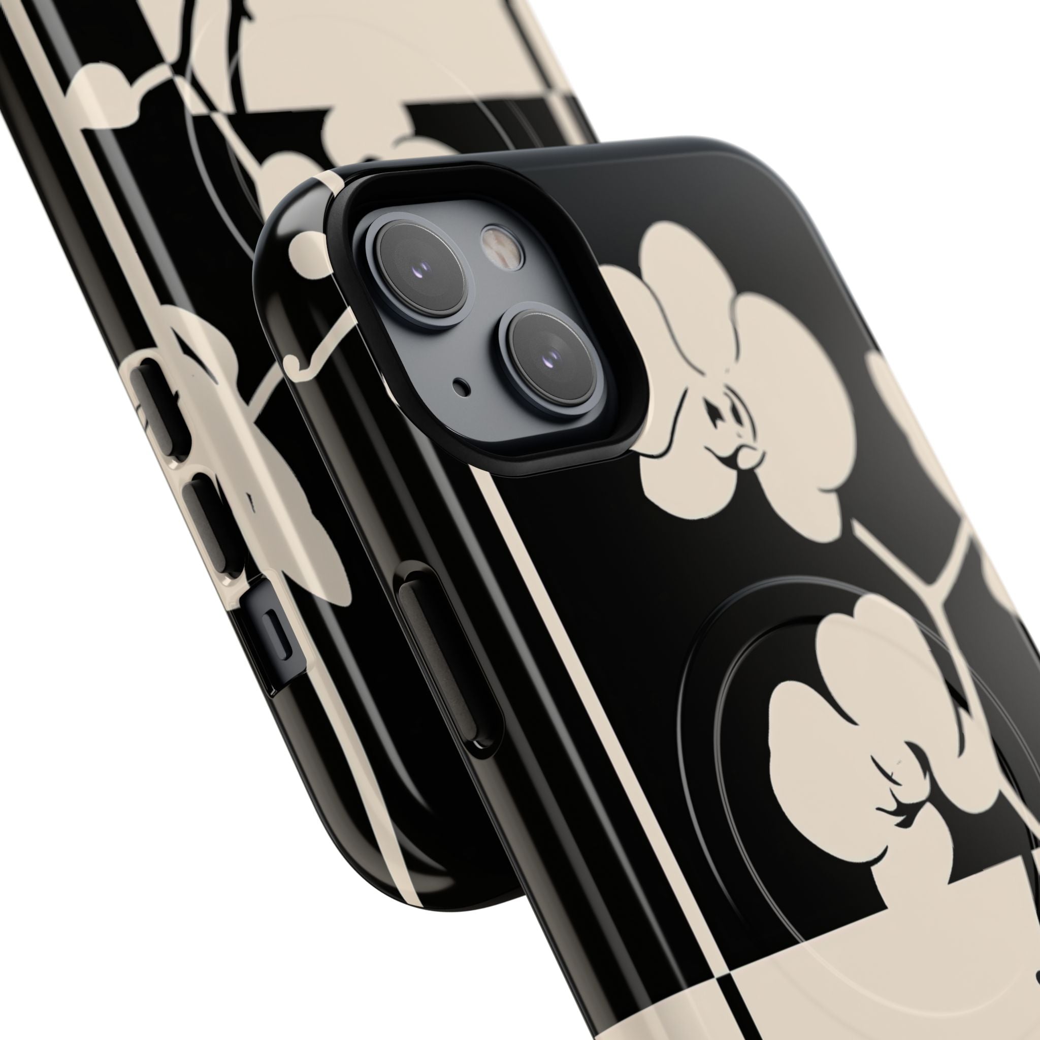 Beige Tough 2.0 Magsafe Phone Case for iPhone - Nocturnal Orchid Frame