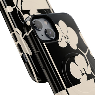 Beige Tough 2.0 Magsafe Phone Case for iPhone - Nocturnal Orchid Frame