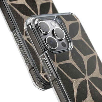 Concrete Mosaic Star · Clear Impact Magnetic Phone Case for iPhone · Black
