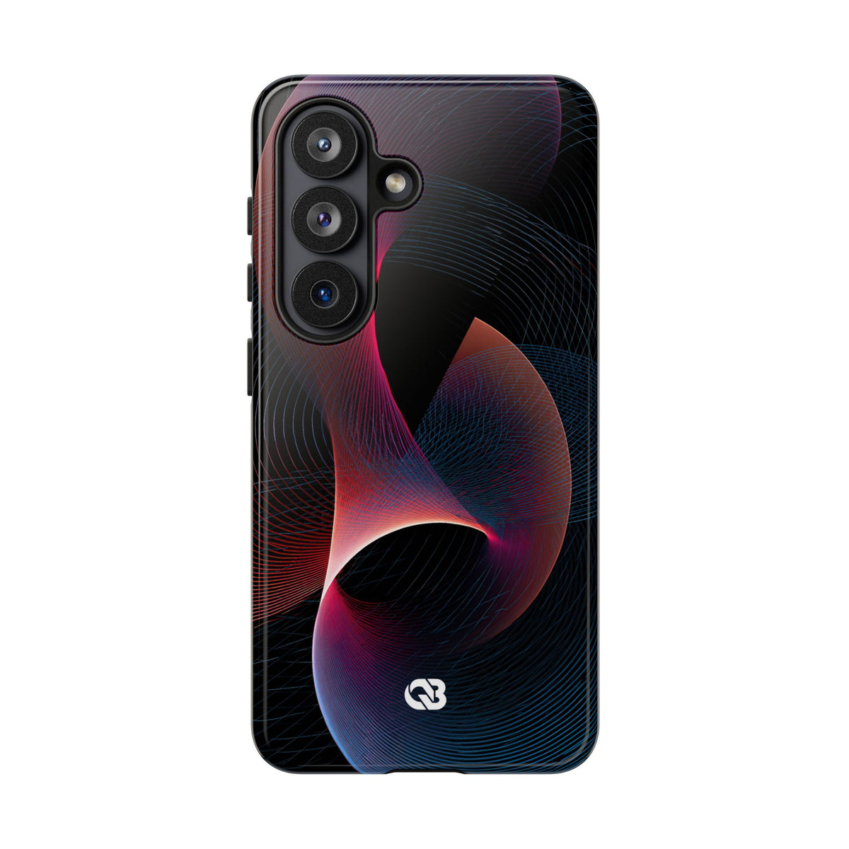 Black Tough Phone Case for Samsung - Cobalt Crimson Flux