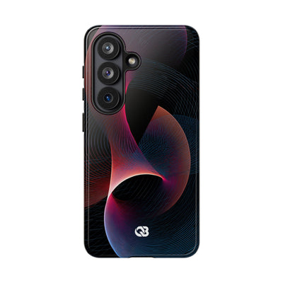 Black Tough Phone Case for Samsung - Cobalt Crimson Flux