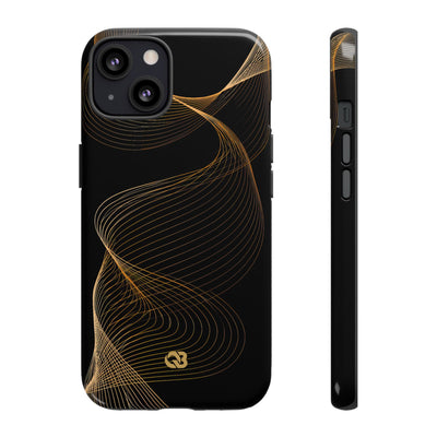 Golden Contour Flow · Tough Phone Case for iPhone · Black