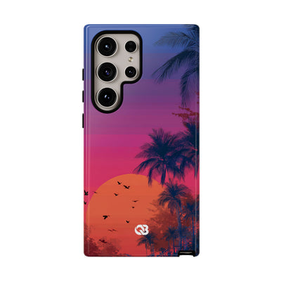 Neon Horizon Palms · Tough Coque de téléphone pour Samsung