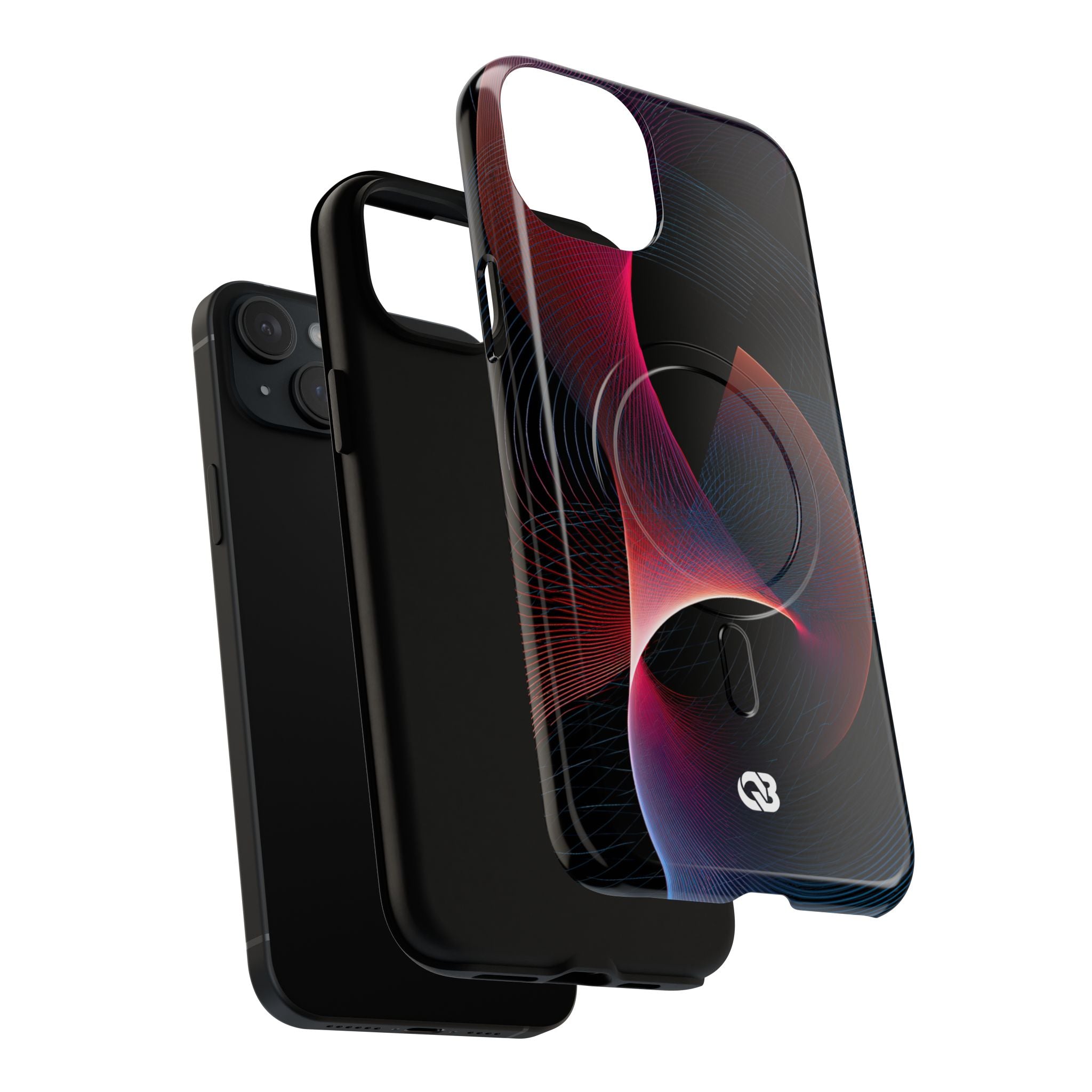 Black Tough 2.0 Magsafe Phone Case for iPhone - Cobalt Crimson Flux