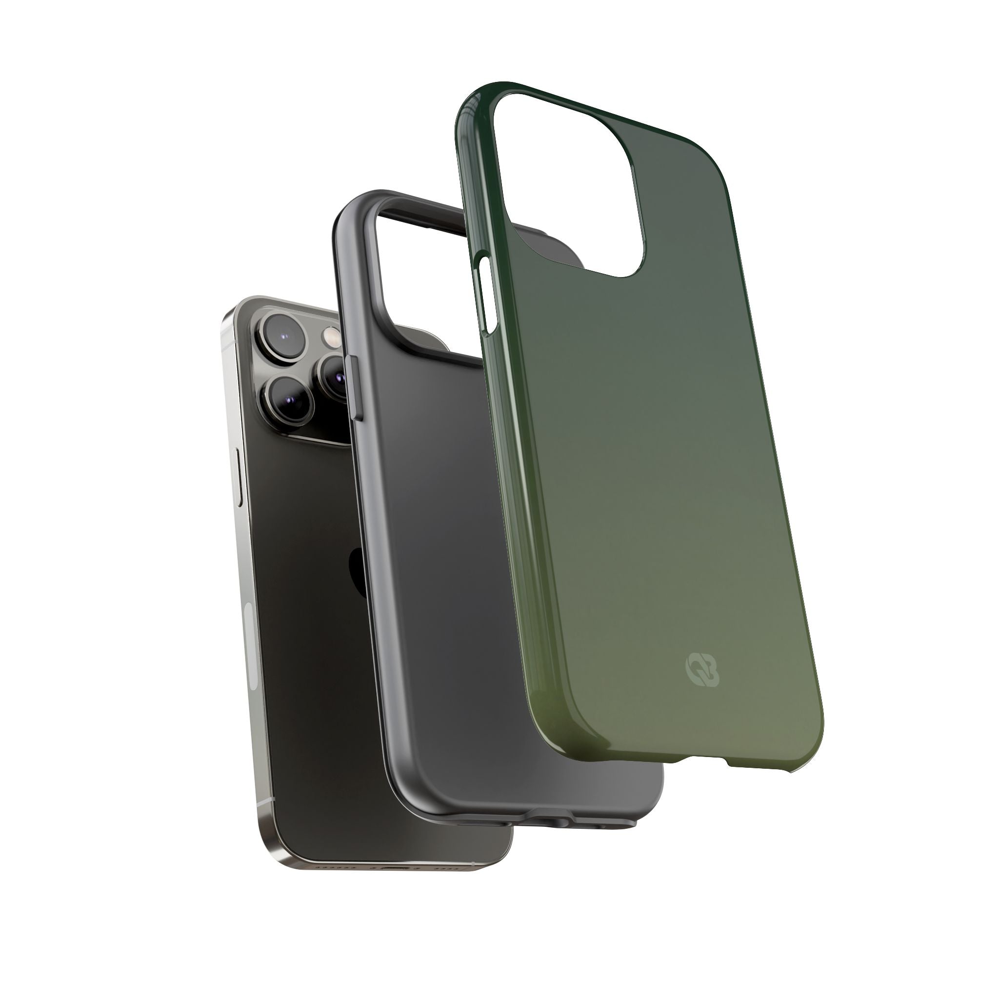 Green Tough Phone Case for iPhone - Shadow Moss Grain