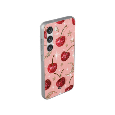 Bedazzled Ruby Cherries · Lite Phone Case for Samsung · Pink
