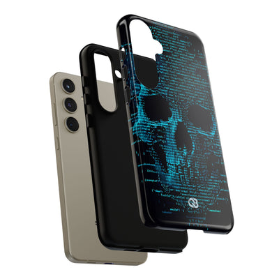Cyan Glitch Skull · Tough Phone Case for Samsung