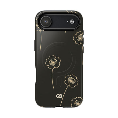 Black Tough 2.0 Magsafe Phone Case for iPhone - Obsidian Sand Petals