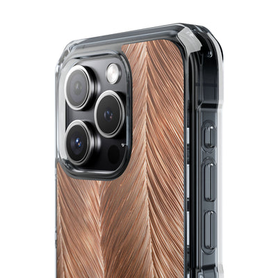 Rose Gold Weave · Clear Impact Magnetic Phone Case for iPhone · Brown