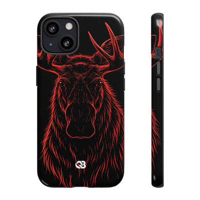 Nordic Moose Contour · Tough Phone Case for iPhone · Red