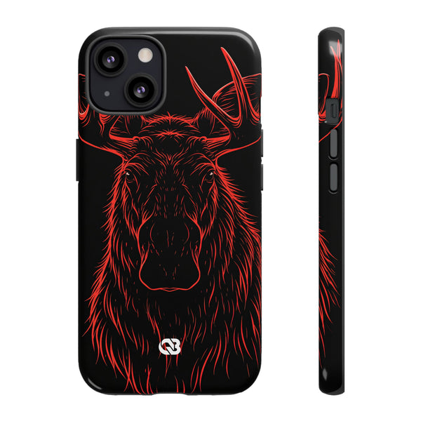 Nordic Moose Contour · Tough Phone Case for iPhone · Red
