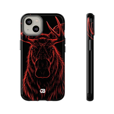 Nordic Moose Contour · Tough Phone Case for iPhone · Red