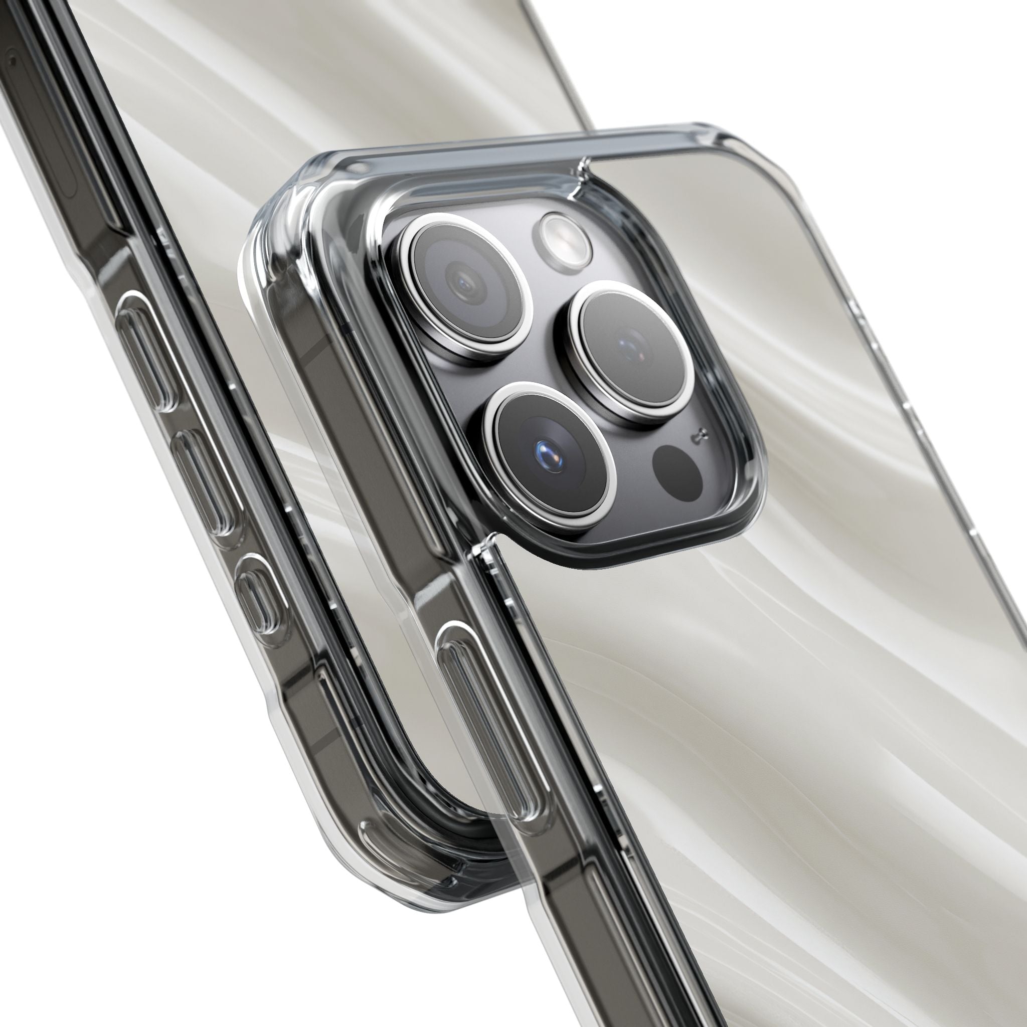 White Impact MagSafe Phone Case for iPhone - Polished Ivory Wave